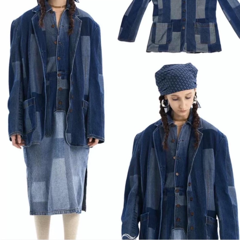 Blue Denim Patchwork Designer Dress - image 3
